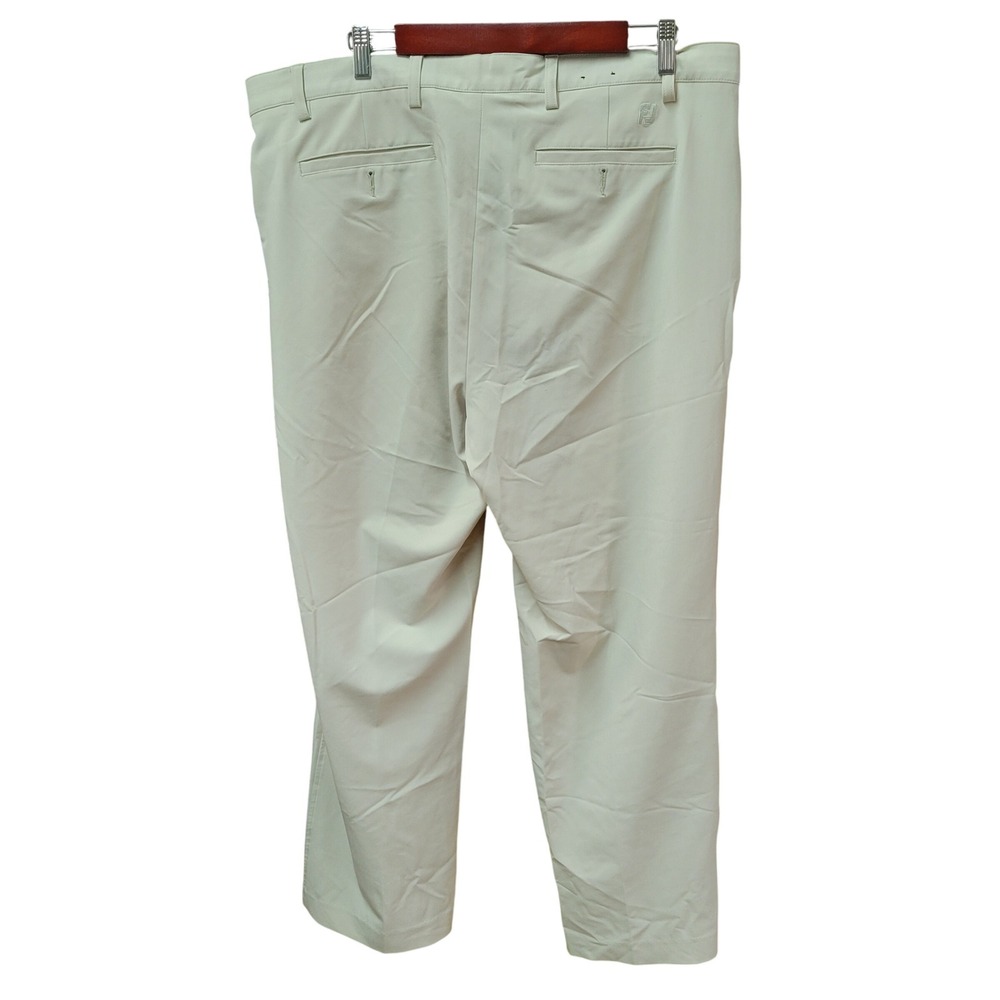FootJoy Mens Performance Golf Pants Ivory Off White W38 L30 Flat Front Stretch - Picture 3 of 9